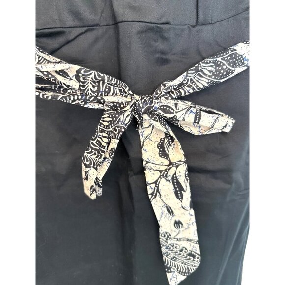 Old Navy Womens Black Strapless Plus Size Dress W/ Patterned Waist Tie Stretch S - Picture 2 of 6